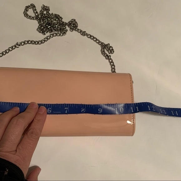 BCBGeneration clutch ballet pink patent leather crossbody with silver latch - Picture 6 of 13